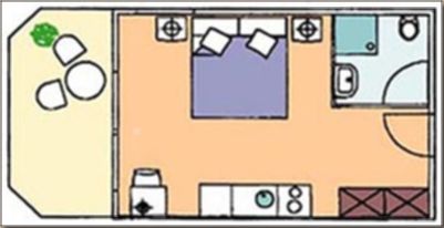 Floor plan apartment for 2 people