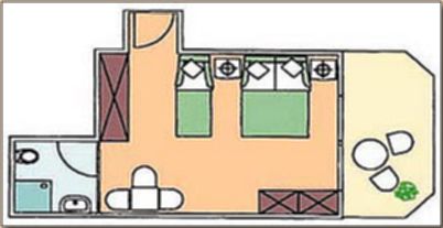 Floor plan apartment for 2-3 people